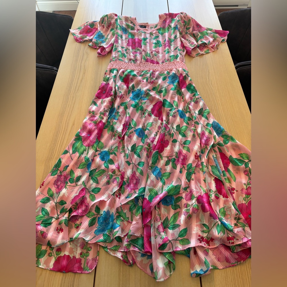 Floral Pink and Blue Dress